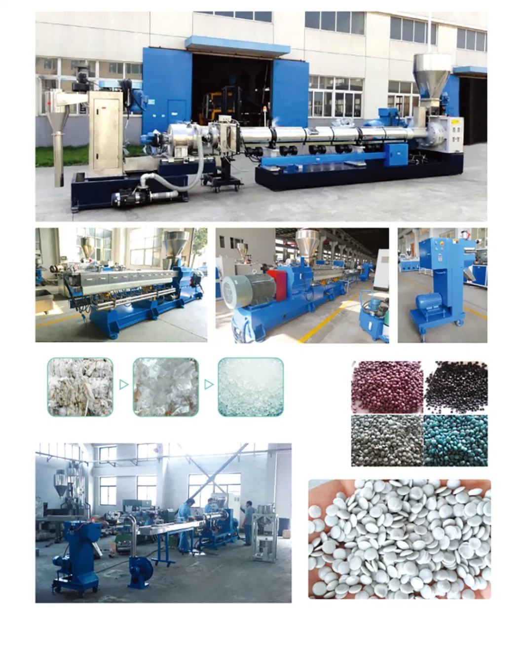 Reliable and Fully Automatic Granulator Extruder Machine for Recycling Crushed Washed Package Foam