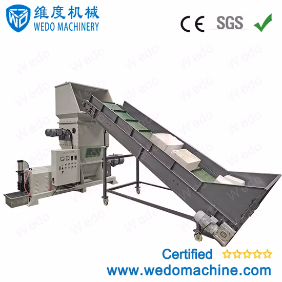 EPE EPS EPP EVA XPS PUR Waste Cold Compactor Plastic Tray Box Container Styrofoam Recycling Machine